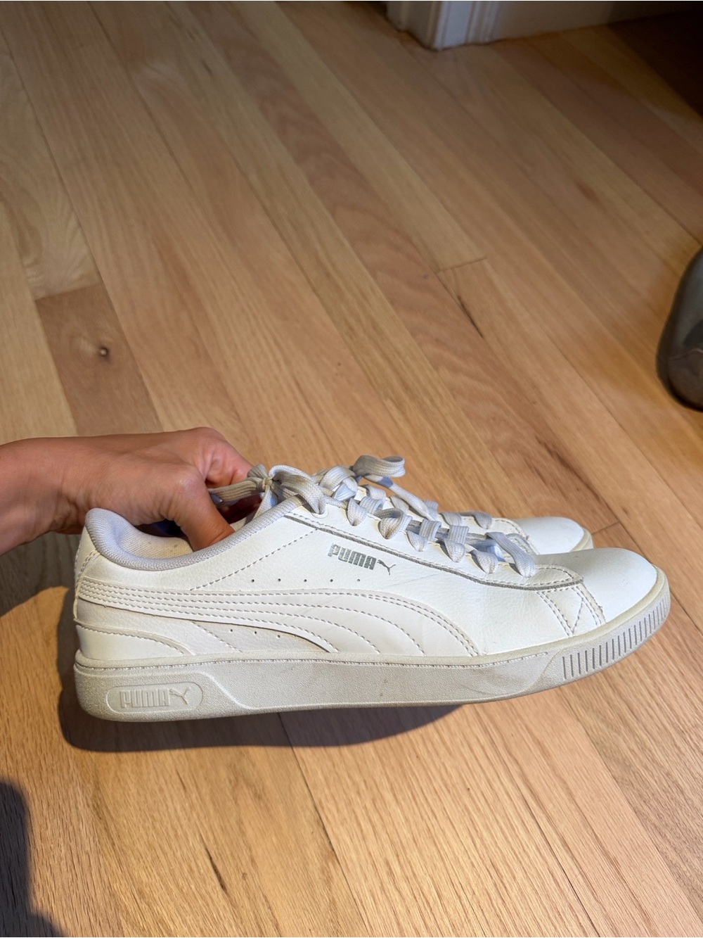 Puma White Low-Top Classic Lace-Up Sneakers